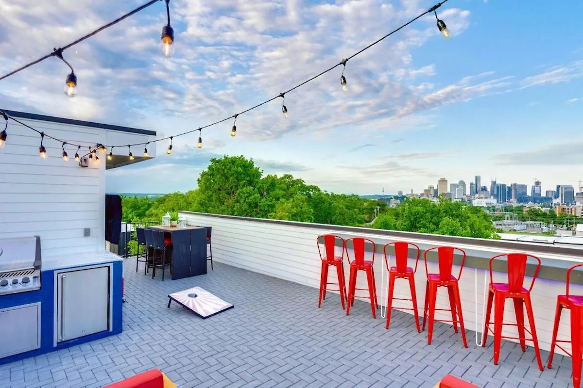 New Nashvegas Downtown Rooftop City Views 13Beds Nashville Tatil Evi